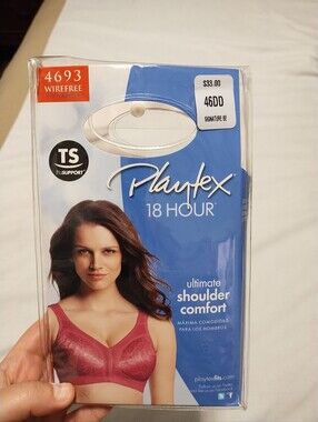 🟣2/$15 Playtex 18 Hour Ultimate Shoulder Comfort Bra - Red/Pink